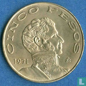 Mexique 5 pesos 1971 - Image 1