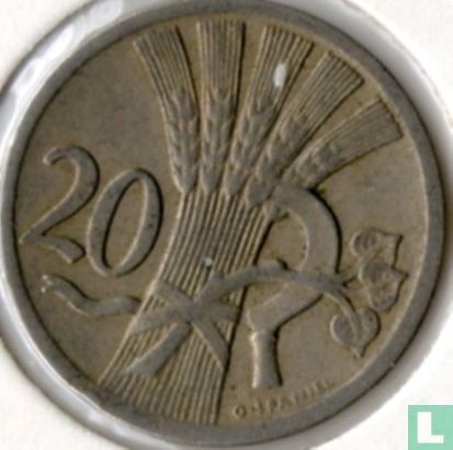 Tsjecho-Slowakije 20 haleru 1931 - Afbeelding 2