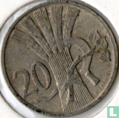 Czechoslovakia 20 haleru 1922 - Image 2