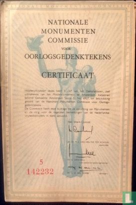 Oorlogsgedenktekens Certificaat - Image 1