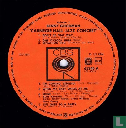Benny Goodman, Live at the Carnegie Hall - Image 1