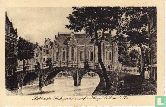 Luthersche Kerk gezien vanaf de singel Anno 1757 - Afbeelding 1