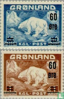 Polar bear, with overprint