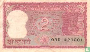 India 2 Rupees (P.53a) - Afbeelding 1