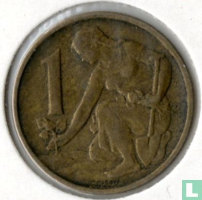 Tsjecho-Slowakije 1 koruna 1958 - Afbeelding 2