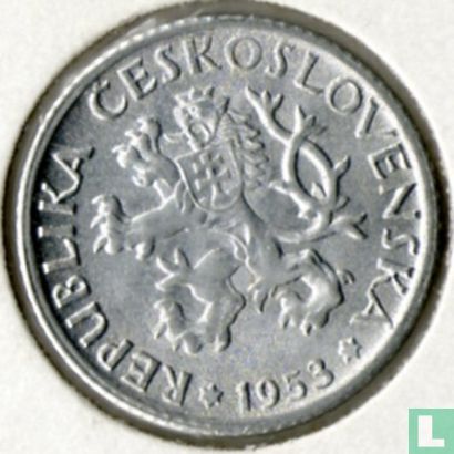 Tchécoslovaquie 1 koruna 1953 - Image 1
