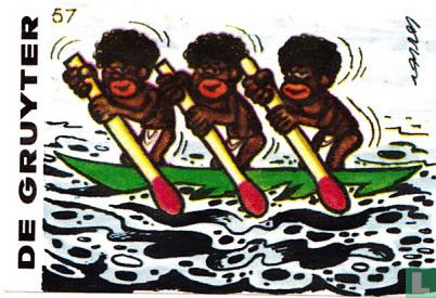 Negers in een kano