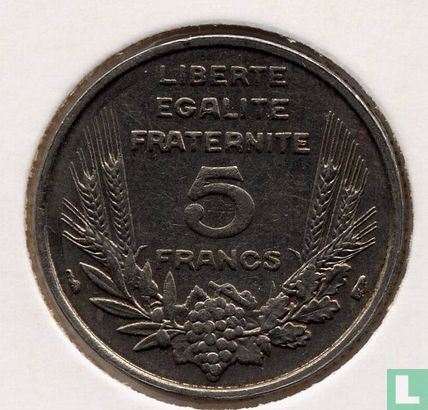 France 5 francs 1933 "Marianne" - Image 2