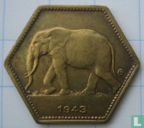 Belgisch-Congo 2 francs 1943 - Afbeelding 1