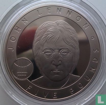 Alderney 5 pounds 2010 (PROOF - zilver) "70th anniversary of the birth and 30th anniversary of the death of John Lennon" - Afbeelding 2
