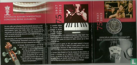 Belgien 2 Euro 2012 (Folder) "75th anniversary of Queen Elisabeth Music Competition" - Bild 2