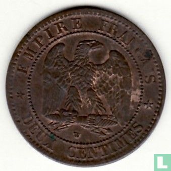 France 2 centimes 1854 (W) - Image 2