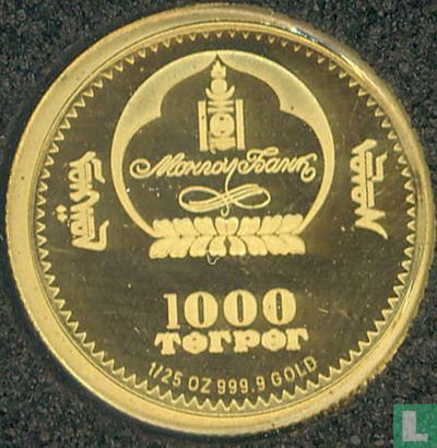 Mongolia 1000 tugrik 2006 (PROOF) "250th anniversary Birth of Wolfgang Amadeus Mozart" - Image 2