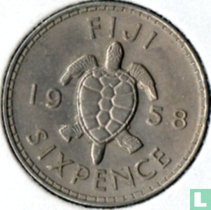 Fidji 6 pence 1958 - Image 1
