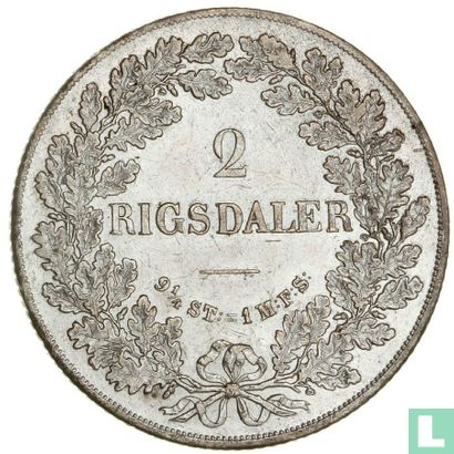 Denemarken 2 rigsdaler 1854 (Kopenhagen) - Afbeelding 2