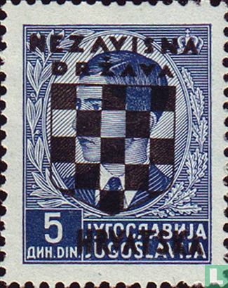 Yugoslavian stamps overprinted with shield