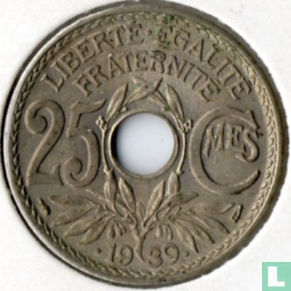 Frankrijk 25 centimes 1939 (1.55 mm) - Afbeelding 1