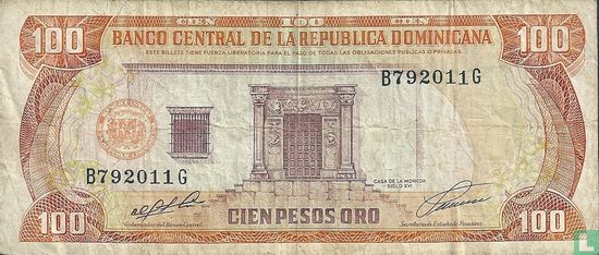 Dominican Republic 100 Pesos Oro 1991 - Image 1