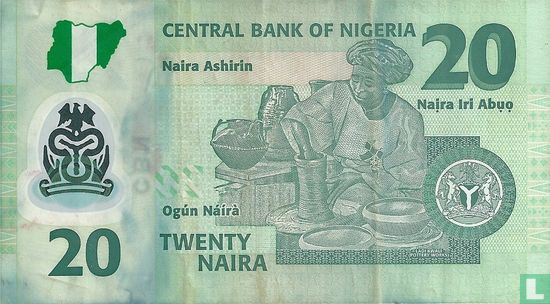 Nigeria 20 Naira 2008 - Afbeelding 2
