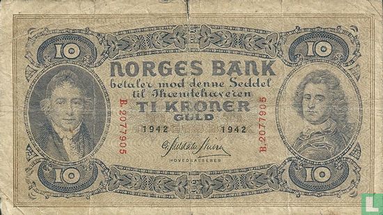 Noorwegen 10 Kroner 1942 - Afbeelding 1