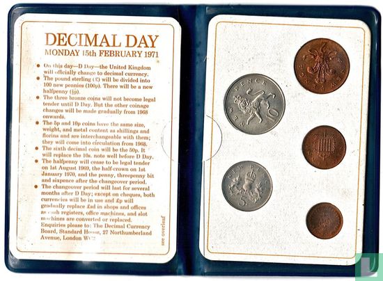 Verenigd Koninkrijk combinatie set 1971 "Britain's first decimal coins" - Afbeelding 2