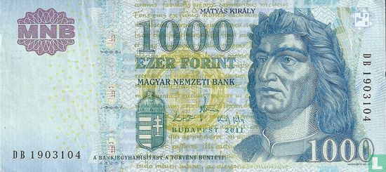 Hongarije 1.000 Forint 2011 - Afbeelding 1