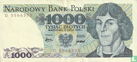 Poland 1,000 Zlotych 1975 - Image 1