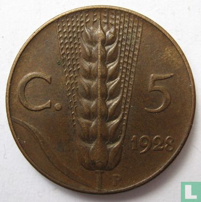 Italien 5 centesimi 1928 - Bild 1