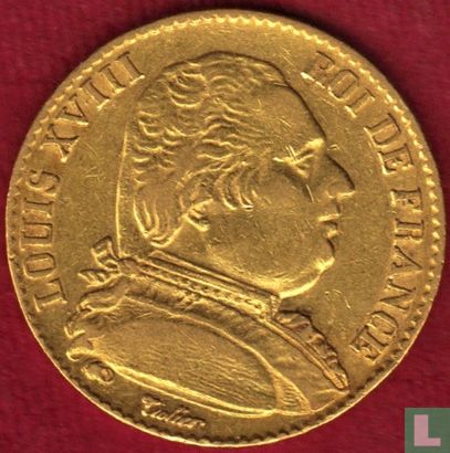 France 20 francs 1815 (LOUIS XVIII - A) - Image 2