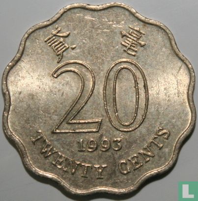 Hong Kong 20 cents 1993 - Image 1