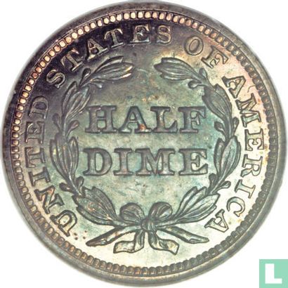 United States ½ dime 1843 (misstrike) - Image 2