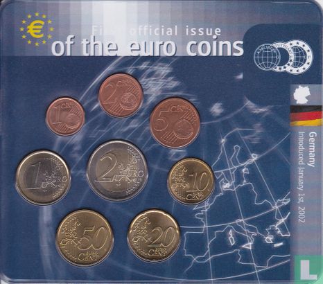Germany mint set 2002 (F) "First official issue of the euro coins" - Image 2