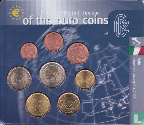 Italien Kombination Set "First official issue of the euro coins" - Bild 2