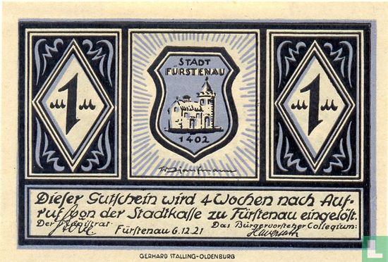 Fürstenau, Stadt - 1 Mark 1921 - Afbeelding 2