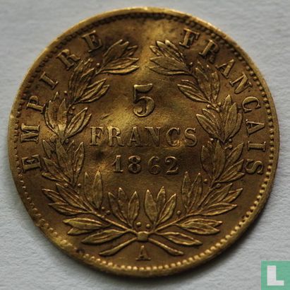 Frankrijk 5 francs 1862 (A - goud) - Afbeelding 1