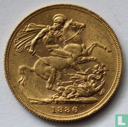 Australie 1 sovereign 1886 (Saint Georges - S) - Image 1