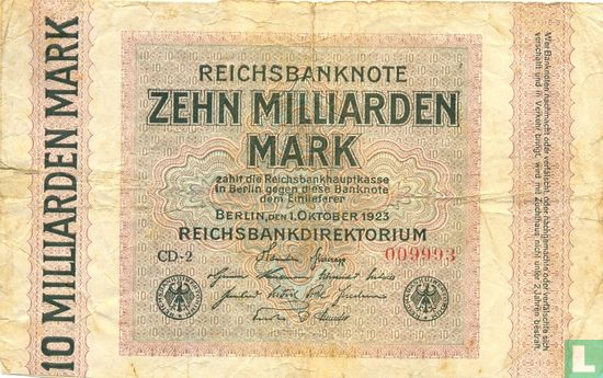 Duitsland 10 Miljard Mark (P117a) - Afbeelding 1