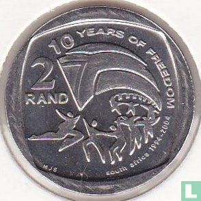 Afrique du Sud 2 rand 2004 "10 years of freedom" - Image 2