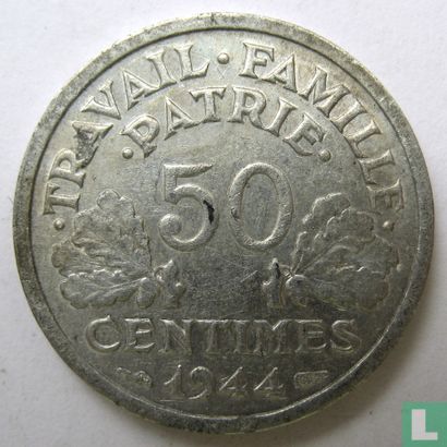 Frankrijk 50 centimes 1944 (B) - Afbeelding 1