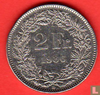 Switzerland 2 francs 1986 - Image 1
