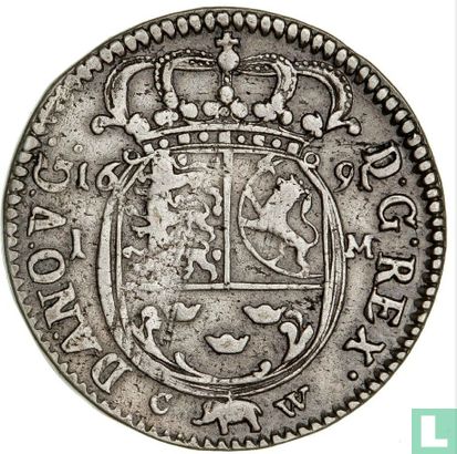 Denmark 1 marck 1691 (year horizontal) - Image 1