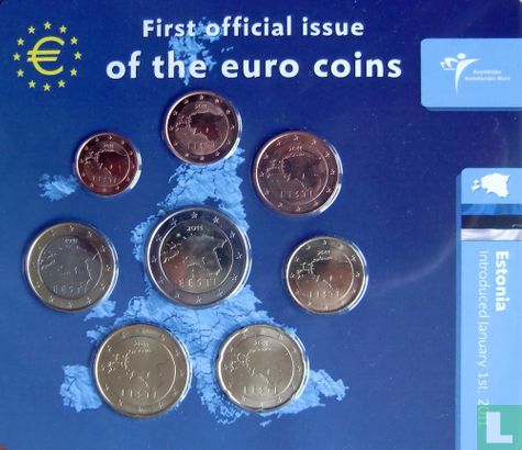 Estland jaarset 2011 "First Official Issue of the Euro Coins" - Afbeelding 1