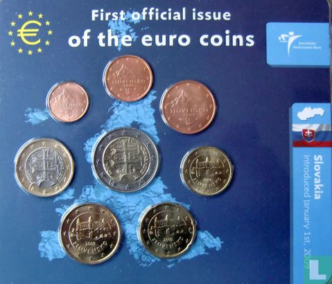 Slovaquie coffret 2009 "First official issue of the euro coins" - Image 1