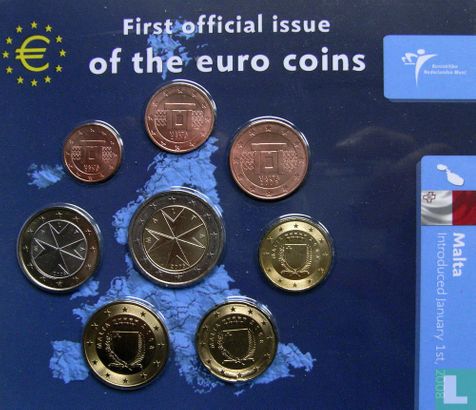 Malta mint set 2008 "First official issue of the euro coins" - Image 1
