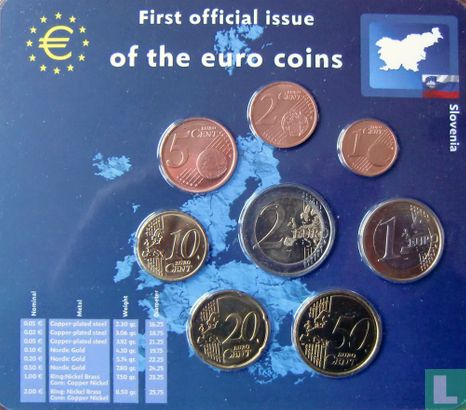 Slovenia mint set 2007 "First official issue of the euro coins" - Image 2