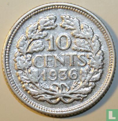 Netherlands 10 cents 1936 - Image 1