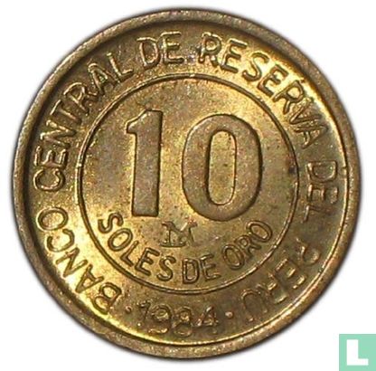 Peru 10 soles de oro 1984 "150th anniversary Birth of Admiral Grau" - Afbeelding 1