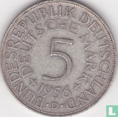 Germany 5 mark 1956 (D) - Image 1