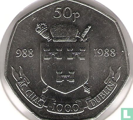 Irlande 50 pence 1988 "1000th anniversary of Dublin" - Image 2