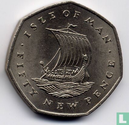 Man 50 new pence 1971 - Afbeelding 2